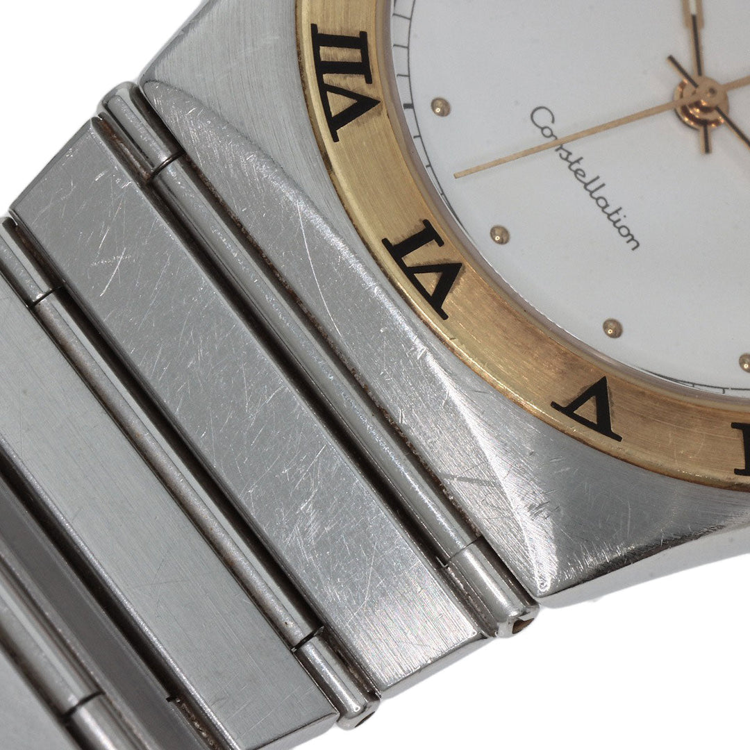 OMEGA Watches Quartz Stainless Steel gold Constellation flat bezel white dial