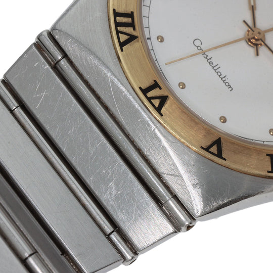 OMEGA Watches Quartz Stainless Steel gold Constellation flat bezel white dial