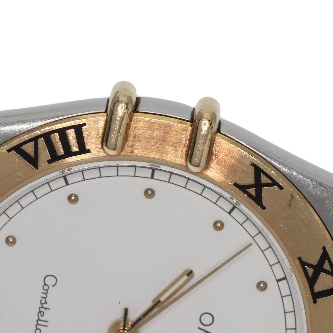 OMEGA Watches Quartz Stainless Steel gold Constellation flat bezel white dial