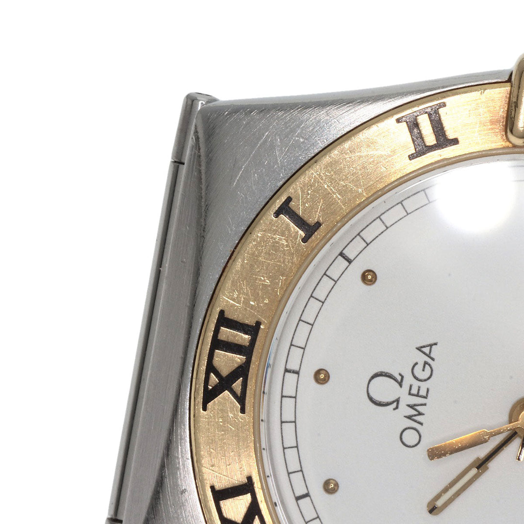 OMEGA Watches Quartz Stainless Steel gold Constellation flat bezel white dial