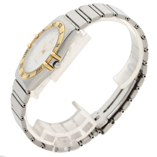 OMEGA Watches Quartz Stainless Steel gold Constellation flat bezel white dial