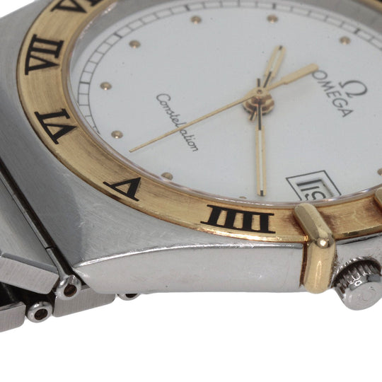 OMEGA Watches Quartz Stainless Steel gold Constellation flat bezel white dial
