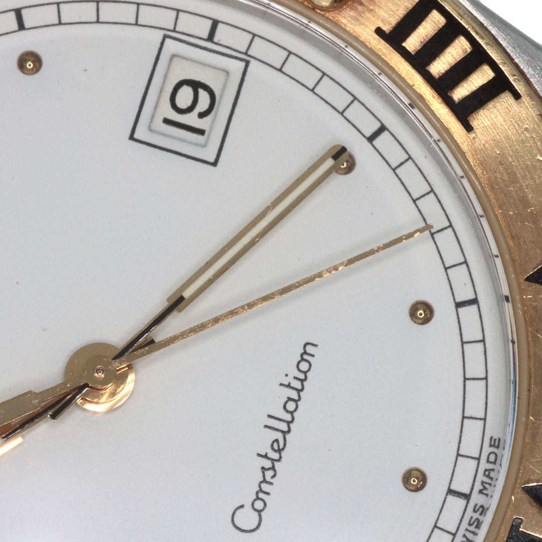 OMEGA Watches Quartz Stainless Steel gold Constellation flat bezel white dial