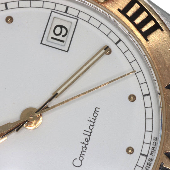OMEGA Watches Quartz Stainless Steel gold Constellation flat bezel white dial