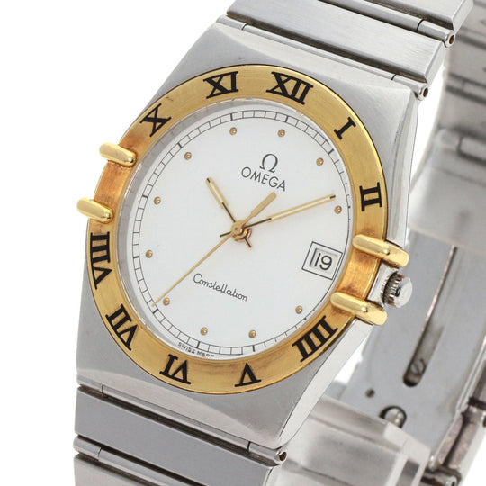 OMEGA Watches Quartz Stainless Steel gold Constellation flat bezel white dial