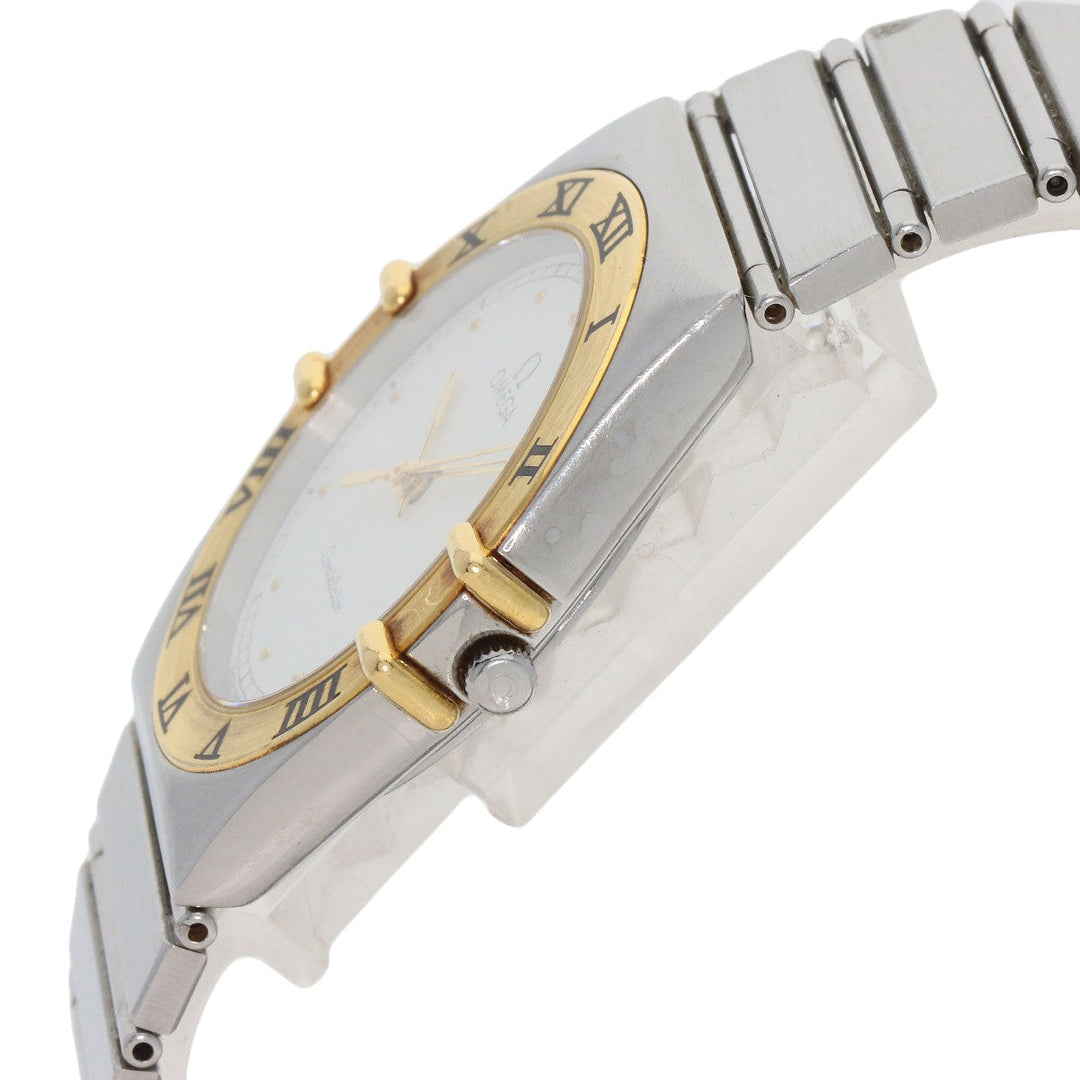 OMEGA Watches Quartz Stainless Steel gold Constellation flat bezel white dial