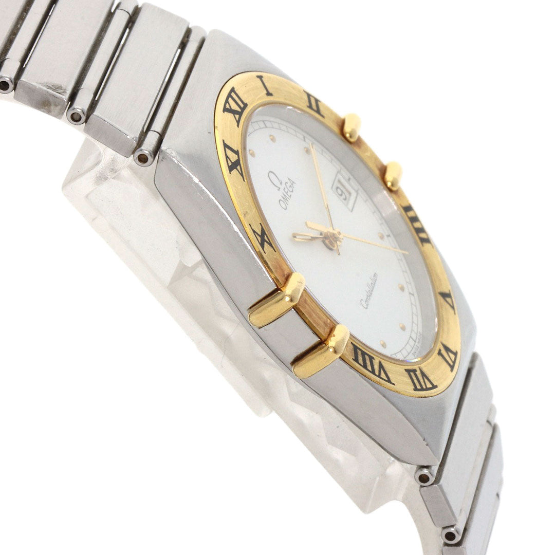 OMEGA Watches Quartz Stainless Steel gold Constellation flat bezel white dial
