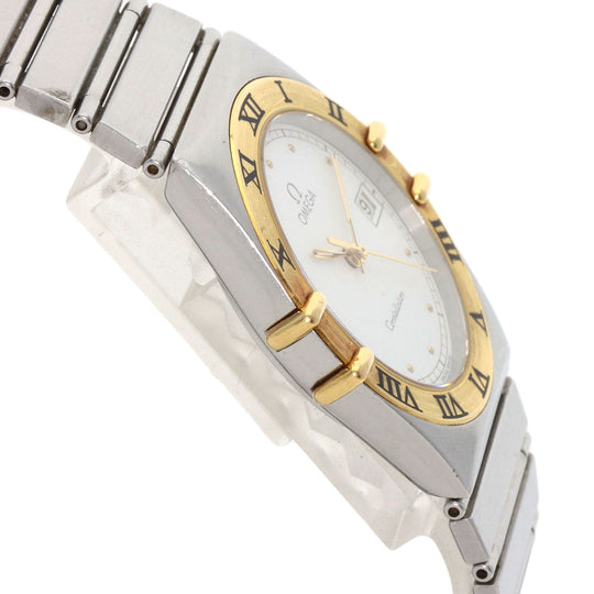 OMEGA Watches Quartz Stainless Steel gold Constellation flat bezel white dial