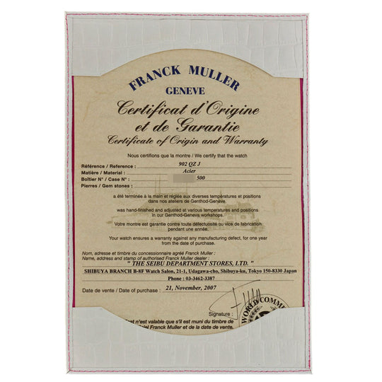 FRANCK MULLER Watches Quartz 902QZJ Stainless Steel, Leather Silver Long Island Japan limited edition 500 pieces Silver dial Women Used Authentic
