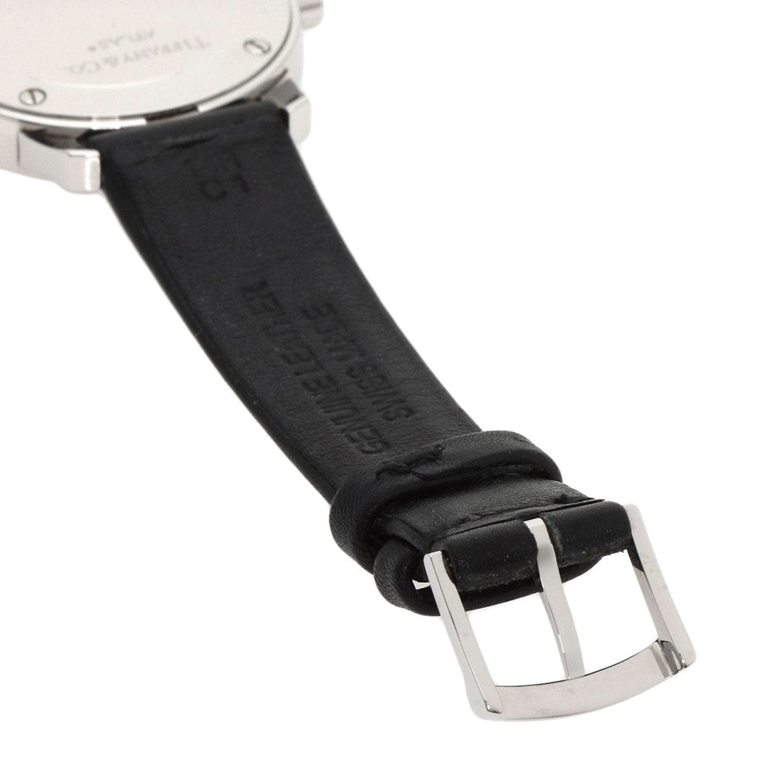 TIFFANY&Co. Watches Quartz Z1830.11.10A10A52A Stainless Steel, Leather Silver Atlas Dome black dial Women Used Authentic