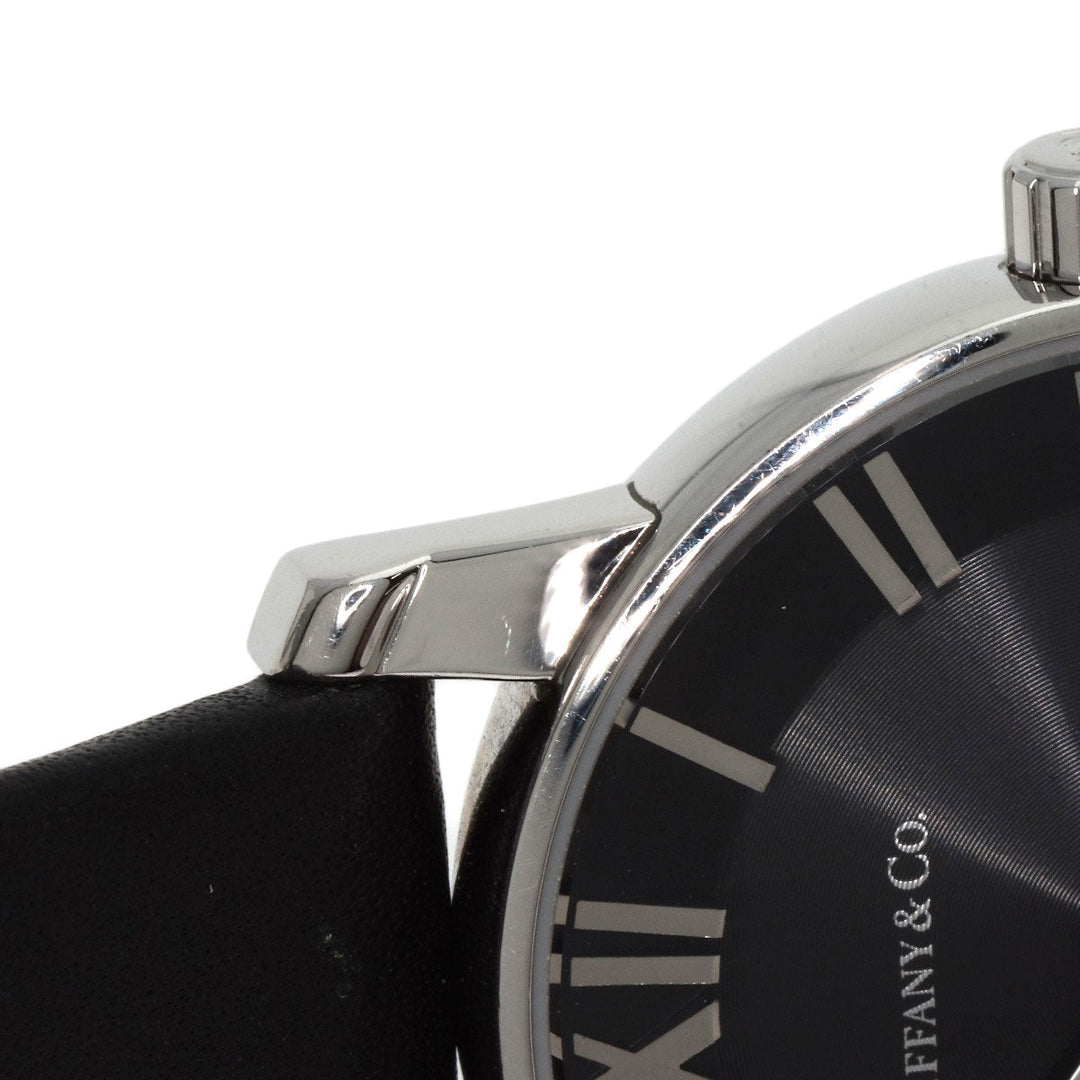 TIFFANY&Co. Watches Quartz Z1830.11.10A10A52A Stainless Steel, Leather Silver Atlas Dome black dial Women Used Authentic