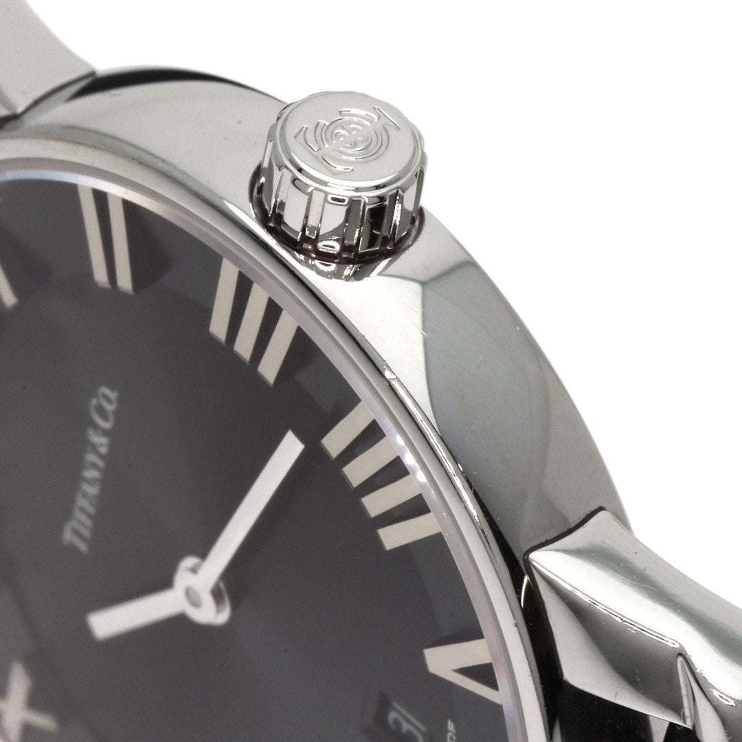 TIFFANY&Co. Watches Quartz Z1830.11.10A10A52A Stainless Steel, Leather Silver Atlas Dome black dial Women Used Authentic