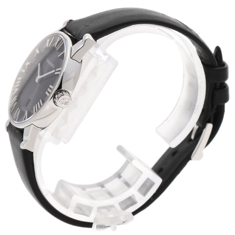 TIFFANY&Co. Watches Quartz Z1830.11.10A10A52A Stainless Steel, Leather Silver Atlas Dome black dial Women Used Authentic