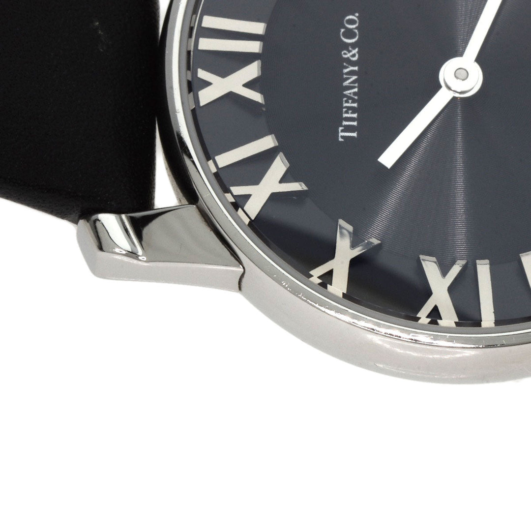 TIFFANY&Co. Watches Quartz Z1830.11.10A10A52A Stainless Steel, Leather Silver Atlas Dome black dial Women Used Authentic
