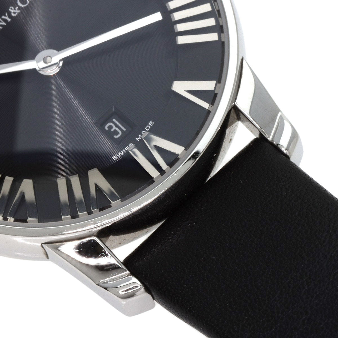 TIFFANY&Co. Watches Quartz Z1830.11.10A10A52A Stainless Steel, Leather Silver Atlas Dome black dial Women Used Authentic