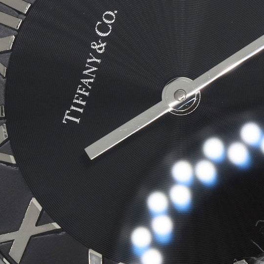 TIFFANY&Co. Watches Quartz Z1830.11.10A10A52A Stainless Steel, Leather Silver Atlas Dome black dial Women Used Authentic