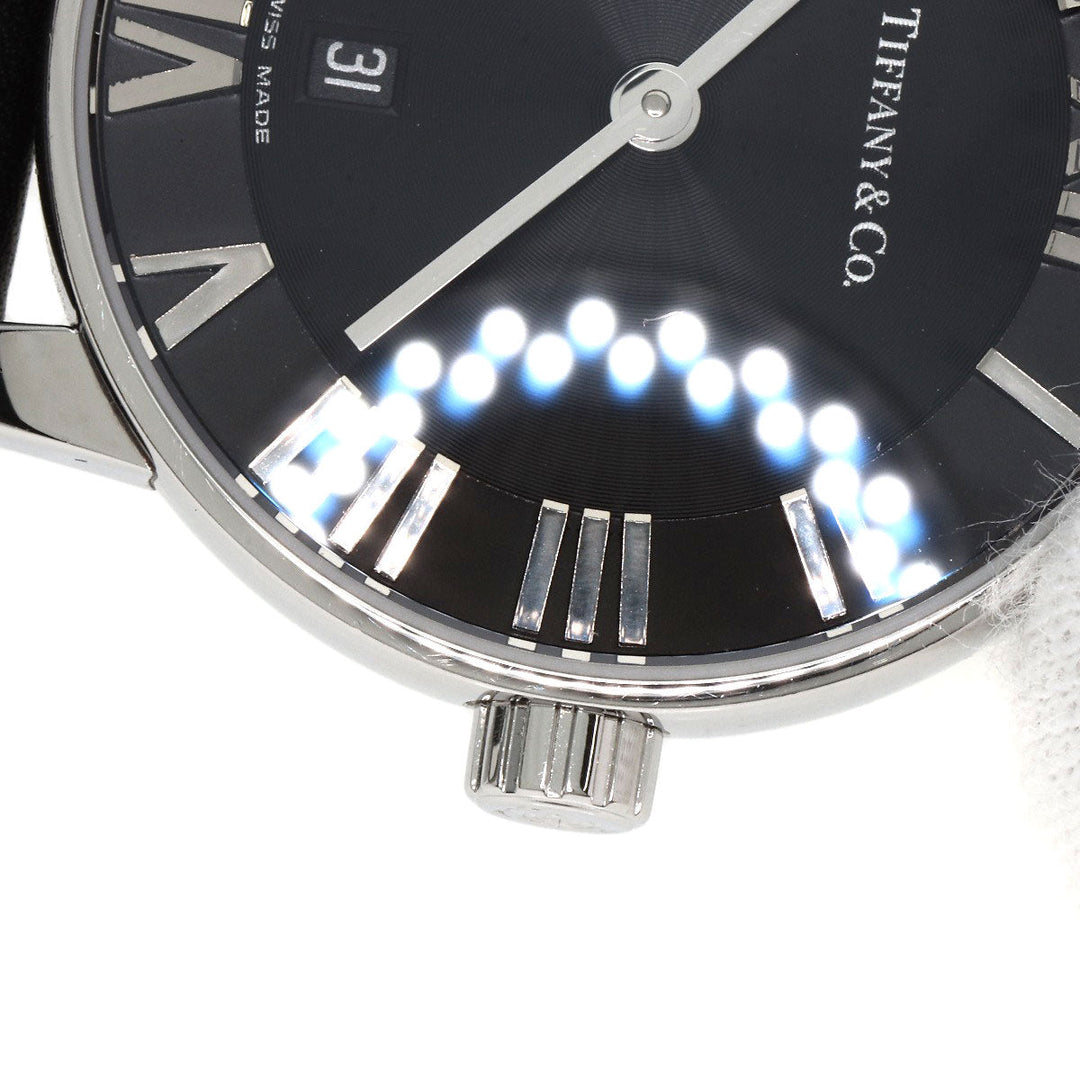 TIFFANY&Co. Watches Quartz Z1830.11.10A10A52A Stainless Steel, Leather Silver Atlas Dome black dial Women Used Authentic