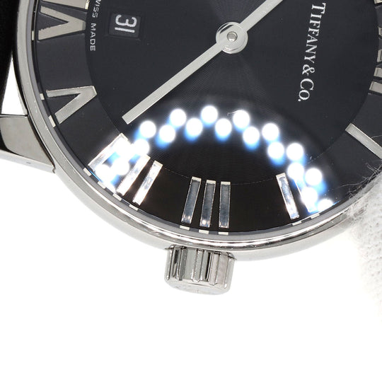 TIFFANY&Co. Watches Quartz Z1830.11.10A10A52A Stainless Steel, Leather Silver Atlas Dome black dial Women Used Authentic