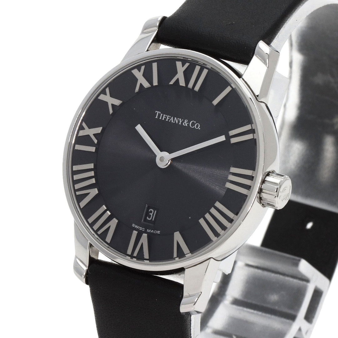 TIFFANY&Co. Watches Quartz Z1830.11.10A10A52A Stainless Steel, Leather Silver Atlas Dome black dial Women Used Authentic
