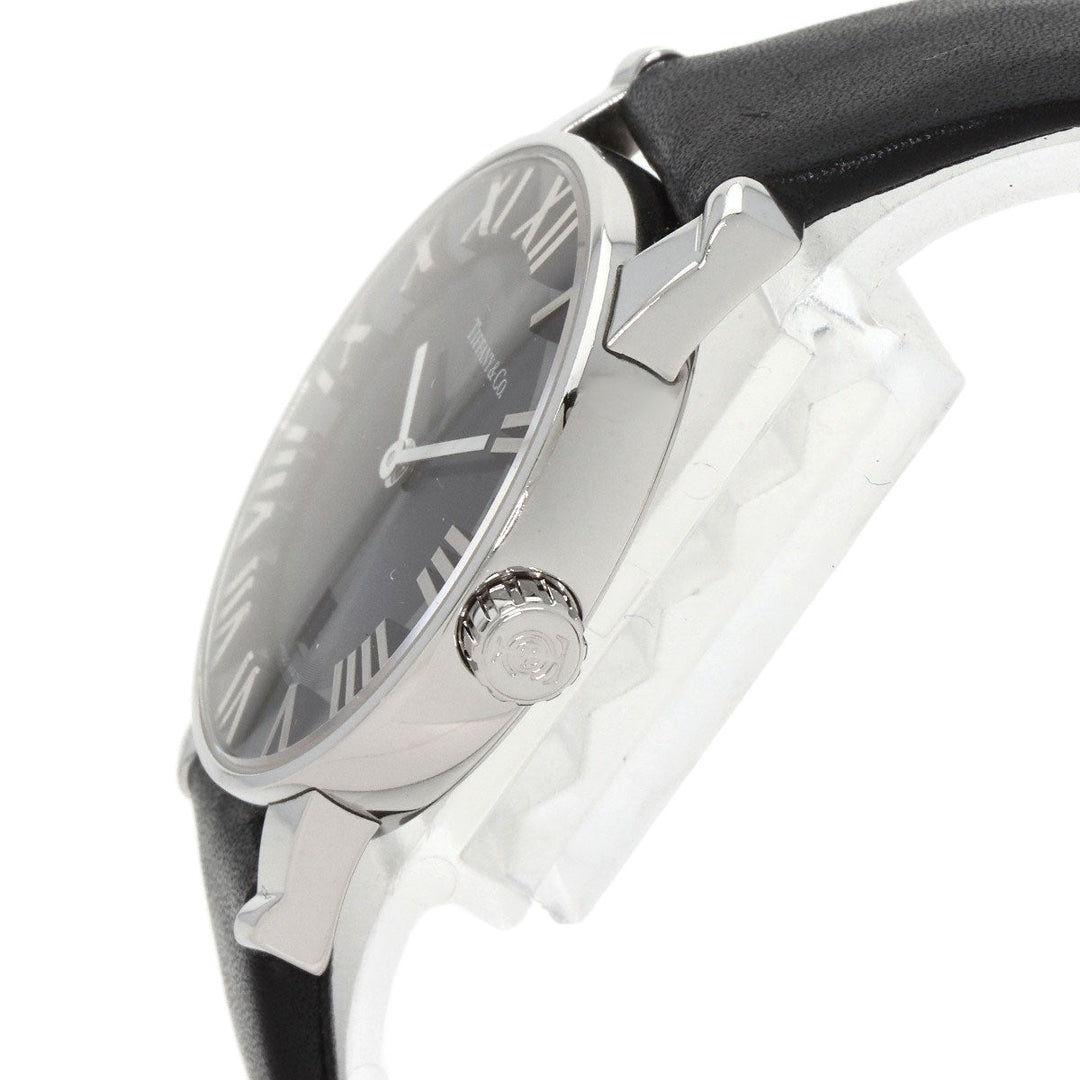 TIFFANY&Co. Watches Quartz Z1830.11.10A10A52A Stainless Steel, Leather Silver Atlas Dome black dial Women Used Authentic