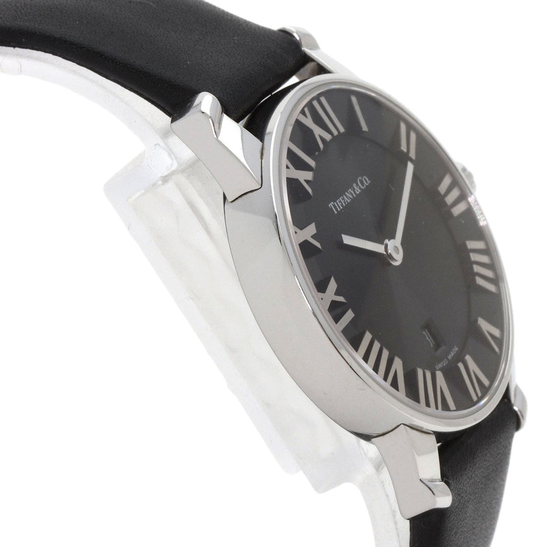 TIFFANY&Co. Watches Quartz Z1830.11.10A10A52A Stainless Steel, Leather Silver Atlas Dome black dial Women Used Authentic
