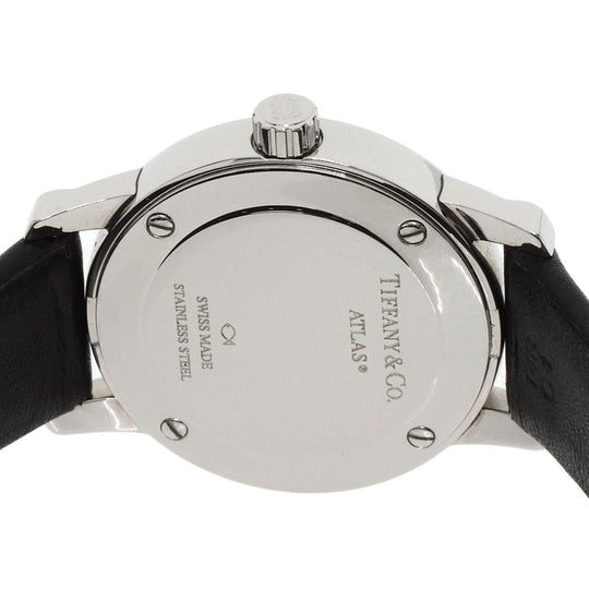 TIFFANY&Co. Watches Quartz Z1830.11.10A10A52A Stainless Steel, Leather Silver Atlas Dome black dial Women Used Authentic