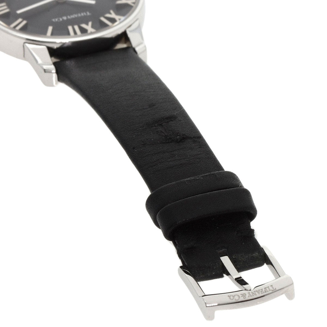 TIFFANY&Co. Watches Quartz Z1830.11.10A10A52A Stainless Steel, Leather Silver Atlas Dome black dial Women Used Authentic