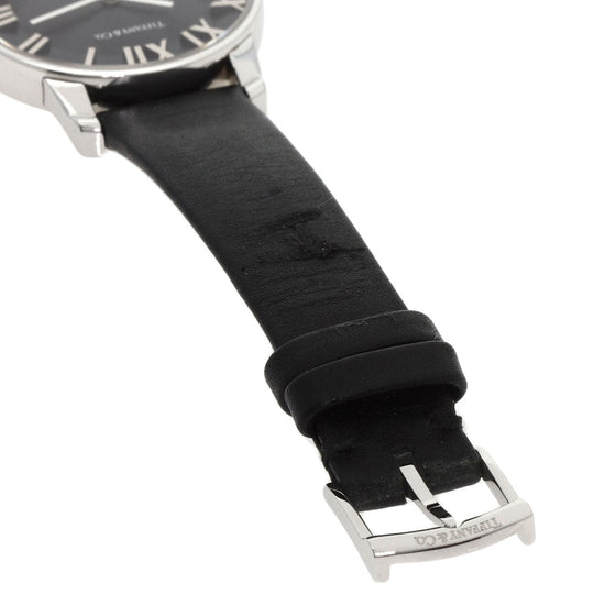 TIFFANY&Co. Watches Quartz Z1830.11.10A10A52A Stainless Steel, Leather Silver Atlas Dome black dial Women Used Authentic