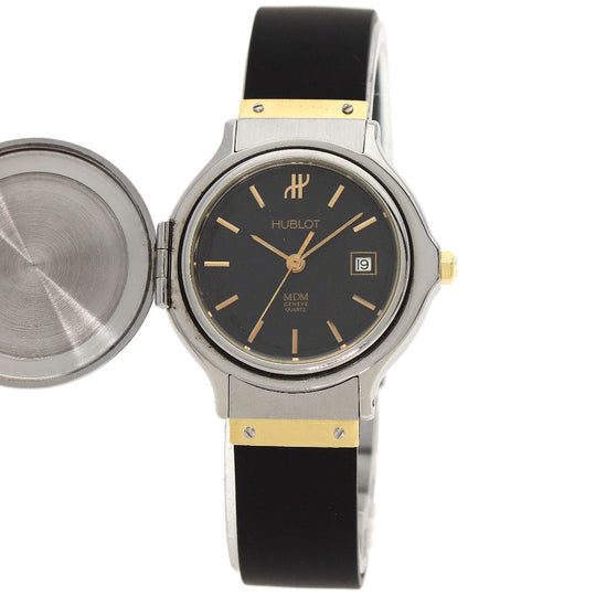 HUBLOT Watches Quartz Stainless Steel, Rubber gold MDM Classic Hunter Case black dial Women Used Authentic