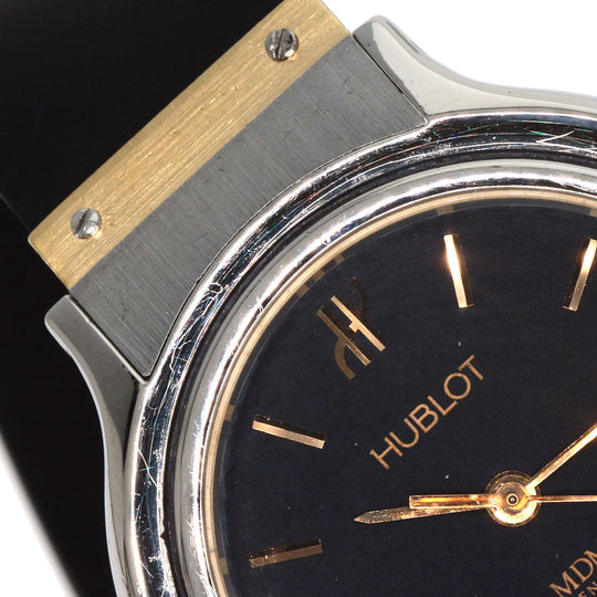 HUBLOT Watches Quartz Stainless Steel, Rubber gold MDM Classic Hunter Case black dial Women Used Authentic
