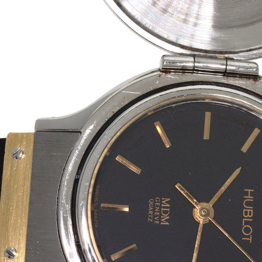 HUBLOT Watches Quartz Stainless Steel, Rubber gold MDM Classic Hunter Case black dial Women Used Authentic