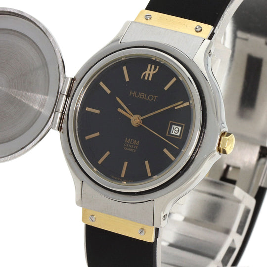 HUBLOT Watches Quartz Stainless Steel, Rubber gold MDM Classic Hunter Case black dial Women Used Authentic