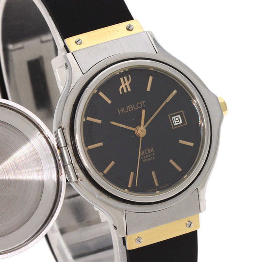 HUBLOT Watches Quartz Stainless Steel, Rubber gold MDM Classic Hunter Case black dial Women Used Authentic