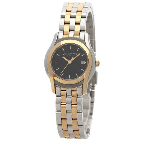 GUCCI Watches Quartz 5500L Stainless Steel gold Round face black dial