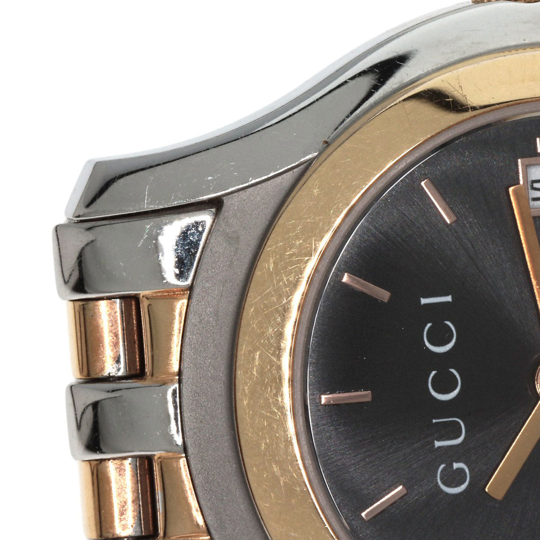 GUCCI Watches Quartz 5500L Stainless Steel gold Round face black dial