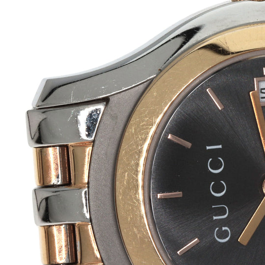 GUCCI Watches Quartz 5500L Stainless Steel gold Round face black dial