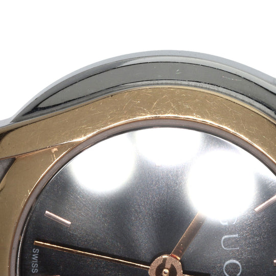 GUCCI Watches Quartz 5500L Stainless Steel gold Round face black dial