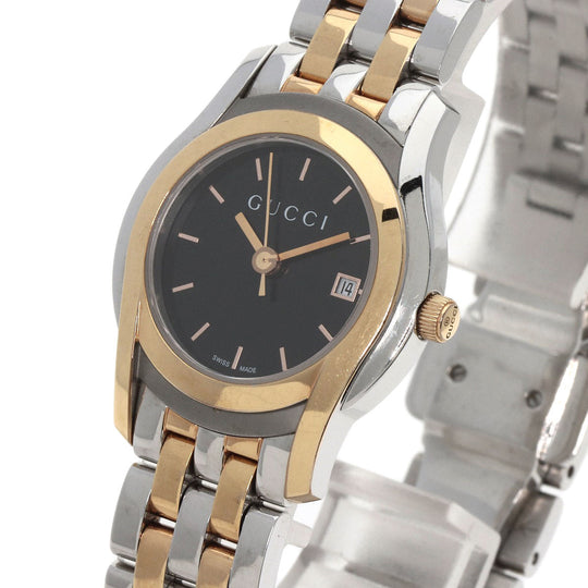 GUCCI Watches Quartz 5500L Stainless Steel gold Round face black dial