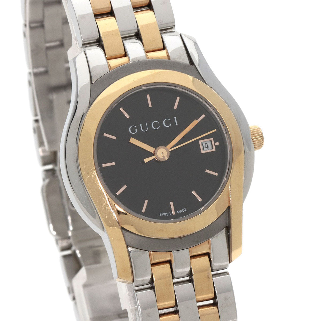 GUCCI Watches Quartz 5500L Stainless Steel gold Round face black dial
