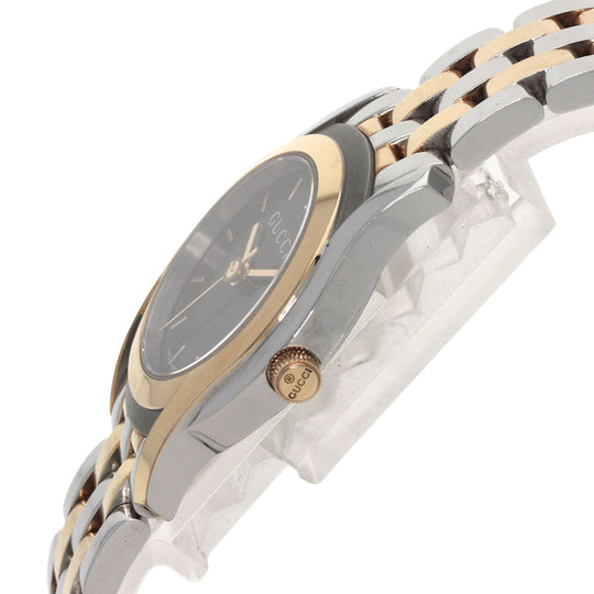 GUCCI Watches Quartz 5500L Stainless Steel gold Round face black dial