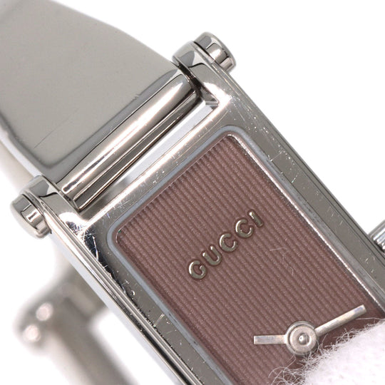 GUCCI Watches Quartz 1500L Stainless Steel , Stainless Steel Silver Square face Brown dial Women Used Authentic