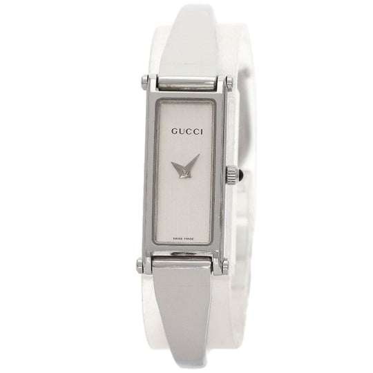 GUCCI Watches Quartz 1500L Stainless Steel , Stainless Steel Silver Square face Silver dial Women Used Authentic