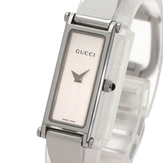 GUCCI Watches Quartz 1500L Stainless Steel , Stainless Steel Silver Square face Silver dial Women Used Authentic