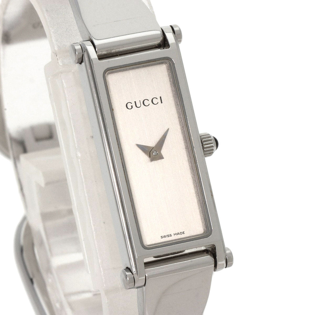 GUCCI Watches Quartz 1500L Stainless Steel , Stainless Steel Silver Square face Silver dial Women Used Authentic