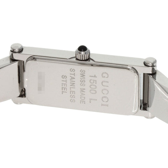 GUCCI Watches Quartz 1500L Stainless Steel , Stainless Steel Silver Square face Silver dial Women Used Authentic