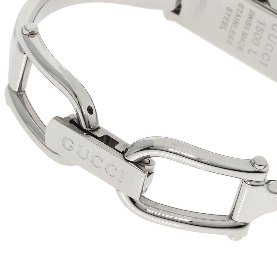GUCCI Watches Quartz 1500L Stainless Steel , Stainless Steel Silver Square face Silver dial Women Used Authentic