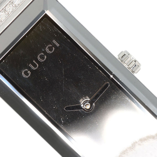GUCCI Watches Quartz 127.5 Stainless Steel , Stainless Steel Silver Square Face Bezel Diamond mirror dial Women Used Authentic