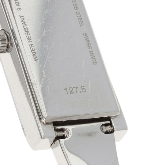 GUCCI Watches Quartz 127.5 Stainless Steel , Stainless Steel Silver Square Face Bezel Diamond mirror dial Women Used Authentic
