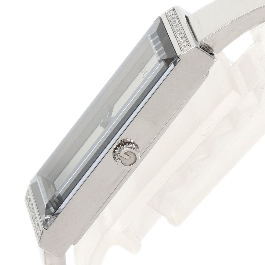 GUCCI Watches Quartz 127.5 Stainless Steel , Stainless Steel Silver Square Face Bezel Diamond mirror dial Women Used Authentic