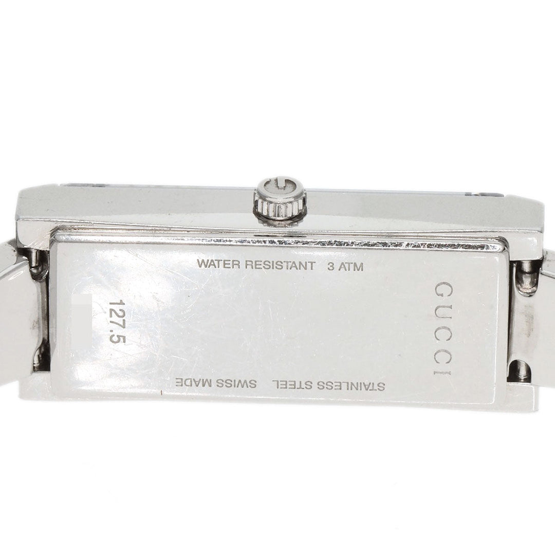 GUCCI Watches Quartz 127.5 Stainless Steel , Stainless Steel Silver Square Face Bezel Diamond mirror dial Women Used Authentic